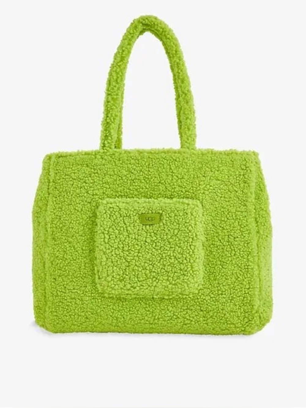 NWOT UGG Adrina Shopper Tote Lime Green Faux Sherling Sherpa